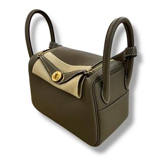 Sac Lindy mini Taurillon Clémence 20 Etoupe