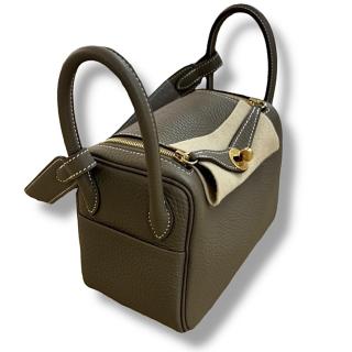 Sac Lindy mini Taurillon Clémence 20 Etoupe