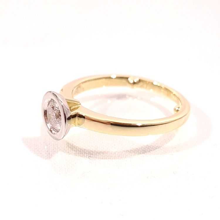 BAGUE BICOLOR DIAMANT SOLITAIRE